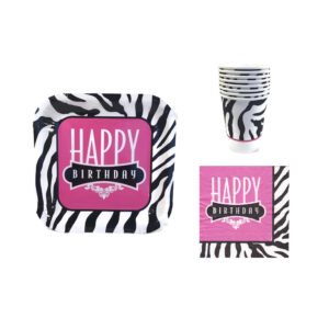 Zebra Print Happy Birthday Party Pack