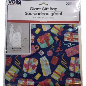 Giant 36" X 44" Gift Bag Sack for Birthday and Other Occasions - Blue with Gifts